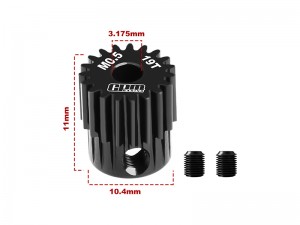 40Cr STEEL MOTOR PINON GEAR M0.5 3.175  13T - 23T - MG319T/0.5M