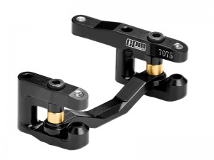 GPM MQM048 7075-T6 ALLOY STEERING SET ARA-2594 FOR ARRMA 1/16 QUAKE GROM GORGON GROM MOJAVE GROM 1/18 GRANITE GROM 1/14 TYPHON GROM LOSI 1/12 NASCAR - BLACK - MQM048-BK