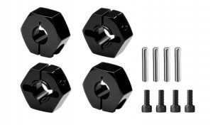 GPM SLAM010 ALLOY FRONT AND REAR CLAMP TYPE WHEEL HUB 12mm 1654 FOR TRAXXAS MINI SLASH MINI RALLY VXL 1/10 SLASH BIGFOOT JATO 3.3 RUSTLER STAMPEDE NITRO RUSTLER NITRO SLASH DRAG SLASH CHEVROLET FORD MUSTANG - BLACK - SLAM010-BK