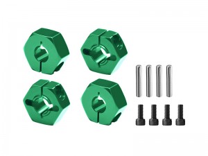 GPM SLAM010 ALLOY FRONT AND REAR CLAMP TYPE WHEEL HUB 12mm 1654 FOR TRAXXAS MINI SLASH MINI RALLY VXL 1/10 SLASH BIGFOOT JATO 3.3 RUSTLER STAMPEDE NITRO RUSTLER NITRO SLASH DRAG SLASH CHEVROLET FORD MUSTANG - GREEN - SLAM010-G