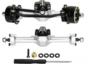 STEEL BRASS FRONT & REAR AXLE ASSEMBLED AXI-3320 AXI-3324 FOR 1/30 AXIAL RACING SCX30 MINI CRAWLER CHEVROLET K10 FORD BRONCO JEEP WRANGLER JLU AXI ... - RS-AXI332024/SI