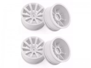 PLASTIC RIM SET 52 x 26mm 12mm HEX For 1/10 TAMIYA TT01 TT02 HPI RACING RS4 SPORT 3 D3 D4 DRIFT Car - WHITE - WH5226D/WI