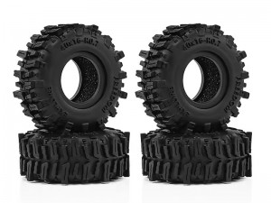 RUBBER TIRE 0.7 INCH 40 X 16mm TYPE A FOR 1/30 AXIAL SCX30 RED CAT ASCENT 32 MIN CRAWLER CHEVROLET K10 FORD BRONCO JEEP WRANGLER JLU AXI-2260 AXI-2048 ... - RS-TY4016/BK