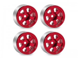 ALUMINUM WHEEL SET 0.7INCH 21 X 11mm  FOR 1/30 AXIAL SCX30 RED CAT ASCENT 32 MIN CRAWLER CHEVROLET K10 FORD BRONCO JEEP WRANGLER JLU AXI-2260 AXI-2048 ... - RS-WH2111/RE