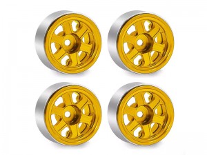 ALUMINUM WHEEL SET 0.7INCH 21 X 11mm  FOR 1/30 AXIAL SCX30 RED CAT ASCENT 32 MIN CRAWLER CHEVROLET K10 FORD BRONCO JEEP WRANGLER JLU AXI-2260 AXI-2048 ... - RS-WH2111/GO