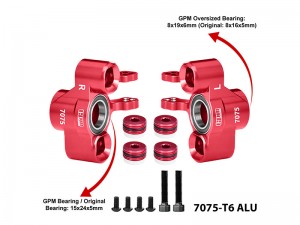 GPM MKV6021 7075 ALLOY FRONT STEERING BLOCK LARGER OUTER BEARINGS ARA-1507 ARRMA 1/8 KRATON 6S EXB NOTORIOUS 6S V6 ARA8708V6 - RED - MKV6021-R