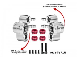 GPM MKV6021 7075 ALLOY FRONT STEERING BLOCK LARGER OUTER BEARINGS ARA-1507 ARRMA 1/8 KRATON 6S EXB NOTORIOUS 6S V6 ARA8708V6 - SILVER - MKV6021-S