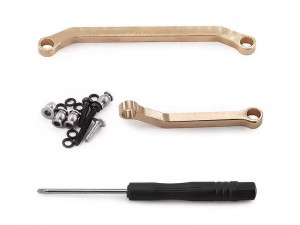 BRASS TOLERANCE STEERING FIX LINKS AXI-3307 FOR 1/30  AXIAL RACING SCX-30 FORD BRONCO JEEP WRANGLER JLU CHEVROLET K10 AXI-2048 AXI-2261 AXI-2260 - RS-AXI-3307/BR