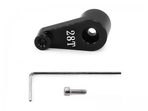 ALUMINUM SERVO HORN 28T AXI-3307 FOR AXIAL RACING 1/30 SCX-30 CRAWLER FORD BRONCO JEEP WRANGLER JLU CHEVROLET K10 AXI-2048 AXI-2261 AXI-2260 - RS-AXI3307/BK