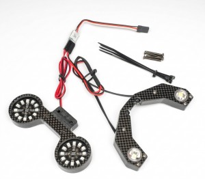 CARBON FIBER FRONT & REAR LED SPOTLIGHT BAR 3CH CONTROL ARA320632 FOR 1/10 RC OUTCAST 4S V2.5 ARA4410V2 - RS-ARA320632/LED1