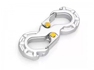 METAL DOUBLE RESCUE HOOK TRAILER TOW HOOK  FOR RC 1/7 1/8 AXIAL RACING AXP-8 CROSS CRAWLER - SILVER - RS-BTH08/SI