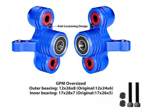 GPM MAKX021/V1 6061 ALLOY FRONT STEERING KNUCKLES ARM ( LARGER BEARINGS ) ARA330558 ARA340158 For ARRMA 1/5 KRATON OUTCAST 8S EXB ARA110002 ARA5810 - BLUE - MAKX021/V1-B
