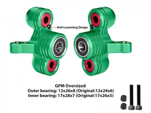 GPM MAKX021/V1 6061 ALLOY FRONT STEERING KNUCKLES ARM ( LARGER BEARINGS ) ARA330558 ARA340158 For ARRMA 1/5 KRATON OUTCAST 8S EXB ARA110002 ARA5810 - GREEN - MAKX021/V1-G