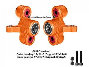 GPM MAKX021/V1 6061 ALLOY FRONT STEERING KNUCKLES ARM ( LARGER BEARINGS ) ARA330558 ARA340158 For ARRMA 1/5 KRATON OUTCAST 8S EXB ARA110002 ARA5810 - MAKX021/V1-OR