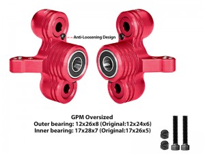 GPM MAKX021/V1 6061 ALLOY FRONT STEERING KNUCKLES ARM ( LARGER BEARINGS ) ARA330558 ARA340158 For ARRMA 1/5 KRATON OUTCAST 8S EXB ARA110002 ARA5810 - RED - MAKX021/V1-R