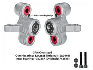GPM MAKX021/V1 6061 ALLOY FRONT STEERING KNUCKLES ARM ( LARGER BEARINGS ) ARA330558 ARA340158 For ARRMA 1/5 KRATON OUTCAST 8S EXB ARA110002 ARA5810 - MAKX021/V1-S