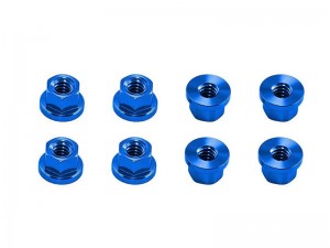 ALUMINUM M2 WHEEL LOCK NUT 8pcs AXI-3328 FOR AXIAL RACING 1/30 SCX-30 MINI CRAWLER FORD BRONCO / JEEP WRANGLER JLU / K10 - BLUE - RS-AXI-3328/BU
