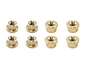 BRASS WHEEL LOCK NUT 8pcs AXI-3328 FOR AXIAL RACING 1/30 SCX-30 MINI CRAWLER - RS-AXI-3328/BR