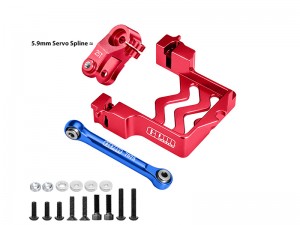 GPM TXMS024A ALUMINUM SERVO MOUNT TIE ROD SERO HORN - 25T 8947 FOR  TRAXXAS 1/10 MAXX / WIDEMAXX 2.0 / 1/8 MAXX SLASH 6S - RED - TXMS024A-R