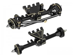ALUMINUM FRONT & REAR BRASS COUNTER WEIGHT AXLE RER41717 RER41720 FOR 1/32 RED CAT RACING ASCENT 32 CRAWLER - RS-RER41717/BK