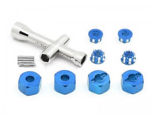 ALUMINUM NON-SLIIP WHEEL 12mm HEX NUT LOCK NUT 7154 3647 FOR TRAXXAS 1/16 MINI E-REVO MIN SLASH TRUCK - RS-TRX7154/BU