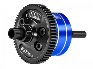 GPM MAKM63S 20CrMnTi 7075 ALUMINUM  CENTER DIFFERENTIAL M0.5 63T ARA-2985 FOR ARRMA 1/16 MIN IKRATON 3S ARA2508 - BLUE - MAKM63S-B