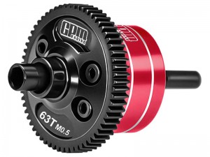 GPM MAKM63S 20CrMnTi 7075 ALUMINUM  CENTER DIFFERENTIAL M0.5 63T ARA-2985 FOR ARRMA 1/16 MIN IKRATON 3S ARA2508 - RED - MAKM63S-R