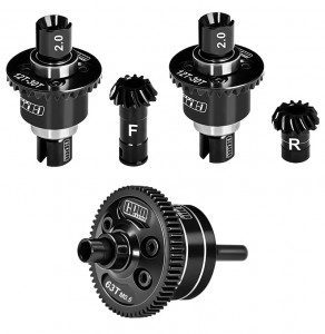 20CrMnTi Steel 7075 ALLOY FRONT & CENTRE & REAR DIFFERENTIAL 12T / 30T M0.8 ARA-3294 ARA-2672 FOR RC ARRMA 1/16 MINI KRATON 3S ARA2508 - BLACK - MAKM123063SFRS/BK