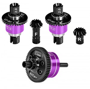 20CrMnTi Steel 7075 ALLOY FRONT & CENTRE & REAR DIFFERENTIAL 12T / 30T M0.8 ARA-3294 ARA-2672 FOR RC ARRMA 1/16 MINI KRATON 3S ARA2508 - PURPLE - MAKM123063SFRS/P