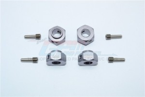 GPM TRX4010/6MM ALUMINUM HEX ADAPTERS 6MM THICK 1/10 TRX4 DEFENDER TRAIL CRAWLER - Gun Silver - TRX4010/6MM-GS