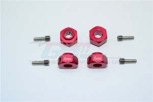 GPM TRX4010/6MM ALUMINUM HEX ADAPTERS 6MM THICK 1/10 TRX4 DEFENDER TRAIL CRAWLER - Red - TRX4010/6MM-R