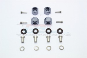 GPM TRX4010/9MM ALUMINUM HEX ADAPTERS 9MM THICK 1/10 TRX4 DEFENDER TRAIL CRAWLER - Gun Silver - TRX4010/9MM-GS