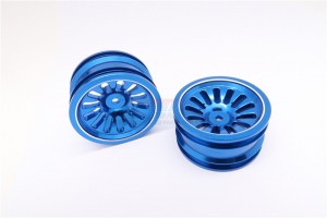 ALUMINIUM FRONT/REAR 13 POLES RIMS  WITH SILVER LINING VATERRA K5 BLAZER ASCENDER - K5133F/R-B