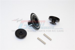 ALUMINIUM WHEEL GEAR ASSEMBLY (52T+53T+55T) KYOSHO MOTORCYCLE - Black - KM1000-BK