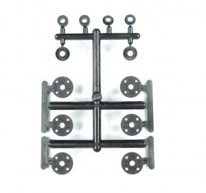 3RACING CAC-143 Damper Piston Set For 3racing Cactus Buggy - Black - CAC-143