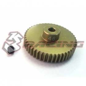 3RACING 3RAC-PG4846 48 Pitch Pinion Gear 46T (7075 w/ Hard Coating) For 1/10 RC Car - 3RAC-PG4846