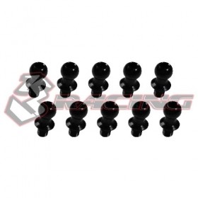 7075 Aluminum 4.8mm Ball Stud L=4 (10 pcs) - Black - 3RAC-BS480475/BL