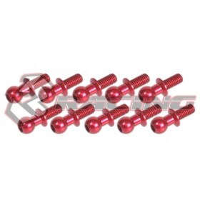 3RACING 3RAC-BS4806 Aluminum 4.8MM Ball Stud L=6 (10 pcs) 1/10 RC CAR - Red - 3RAC-BS4806/RE