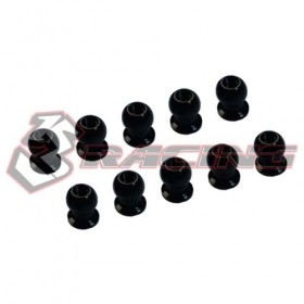7075 Aluminum 5.8MM Hex Ball Stud L=5 (10 pcs) - Black - 3RAC-BS58H575/BK