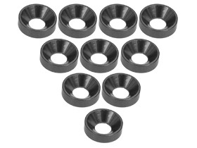 3RACING 3RAC-WC3 Aluminium M3 Countersink Washer (10 Pcs) For 1/10 ADVANCE M4 PRO D4 CAR - 3RAC-WC3/BK