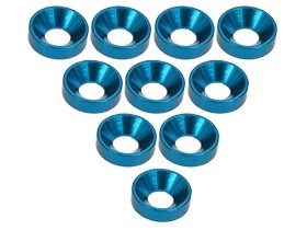 3RACING 3RAC-WC3 Aluminium M3 Countersink Washer (10 Pcs) For 1/10 ADVANCE M4 PRO D4 CAR - Light Blue - 3RAC-WC3/LB