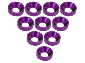 3RACING 3RAC-WC3 Aluminium M3 Countersink Washer (10 Pcs) For 1/10 ADVANCE M4 PRO D4 CAR - Purple - 3RAC-WC3/PU