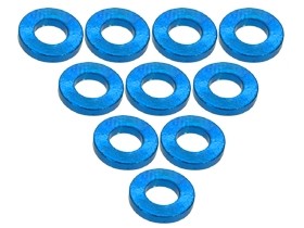 3RACING 3RAC-WF310 Aluminium M3 Flat Washer 1.0mm (10 Pcs) For 1/10 RC Car - 3RAC-WF310/LB