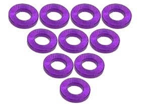 3RACING 3RAC-WF310 Aluminium M3 Flat Washer 1.0mm (10 Pcs) For 1/10 RC Car - 3RAC-WF310/PU
