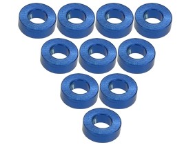 3RACING 3RAC-WF320 Aluminium M3 Flat Washer 2.0mm (10 Pcs) For 1/10 RC Car - 3RAC-WF320/BU