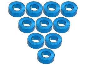 3RACING 3RAC-WF320 Aluminium M3 Flat Washer 2.0mm (10 Pcs) For 1/10 RC Car - Light Blue - 3RAC-WF320/LB