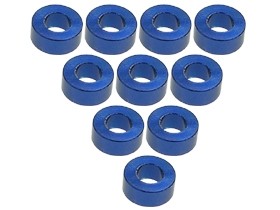 3RACING 3RAC-WF325 Aluminium M3 Flat Washer 2.5mm (10 Pcs) For 1/10 RC Car - Blue - 3RAC-WF325/BU