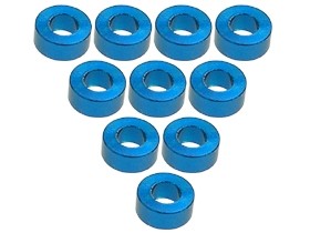 3RACING 3RAC-WF325 Aluminium M3 Flat Washer 2.5mm (10 Pcs) For 1/10 RC Car - 3RAC-WF325/LB