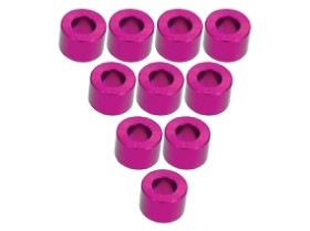 3RACING 3RAC-WF340 Aluminium M3 Flat Washer 4.0mm (10 Pcs) For 1/10 RC Car - Pink - 3RAC-WF340/PK
