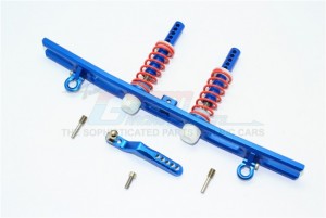 ALUMINIUM REAR BUMPER ABSORBER D-RINGS TOW HOOK 1/10 ELECTRIC 4WD TRX4 DEFENDER TRAIL CRAWLER - Blue - TRX4330R-B